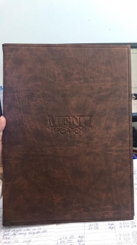 Bán Quyển menu nhà hàng, In Menu Bìa Da, In Logo Lên Bìa Menu theo yêu cầu