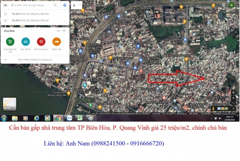 Cần bán gấp nhà trung tâm TP Biên Hòa, P. Quang Vinh giá 25 triệu/m2, chính chủ bán