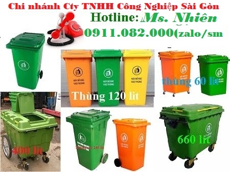 Chuyên cung cấp thùng rác cho các đại lý giá sỉ- Thùng rác 120L 240L 2 bánh xe nắp kín - lh 09110820