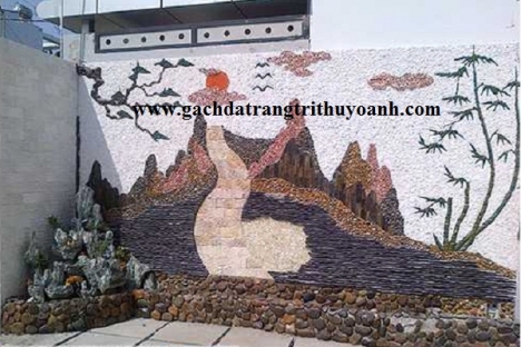 Tiểu cảnh sân vườn trang trí bằng đá suối tự do