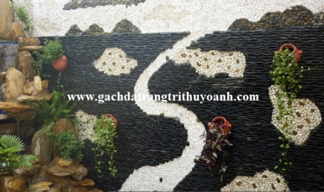 Tiểu cảnh sân vườn trang trí bằng đá suối tự do