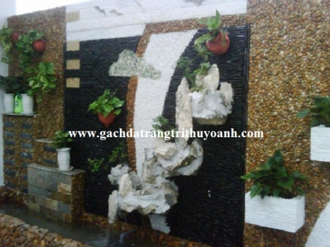 Tiểu cảnh sân vườn trang trí bằng đá suối tự do