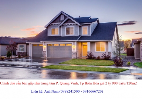 Cần bán gấp nhà trung tâm P. Quang Vinh, Tp Biên Hòa giá 2 tỷ 900 triệu/120m2