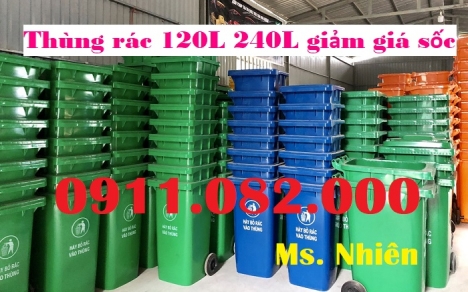 Thùng rác 120 lít 240 lít giá rẻ tại đồng nai- Thùng rác nhựa hdpe nguyên sinh- lh 0911082000