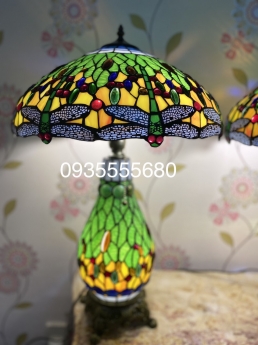 Giao lưu đôi đèn tiffany hai thân chuồn xanh