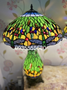 Giao lưu đôi đèn tiffany hai thân chuồn xanh