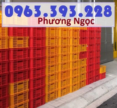 Sọt nhựa rỗng HS018, sóng nhựa đựng hàng, sóng nhựa hở, sóng nhựa đan lưới