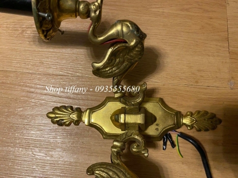 Giao lưu đôi đèn tường chim vẹt tiffany hàng hiếm