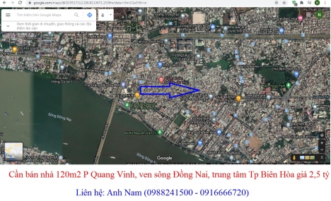 Cần bán nhà 120m2 P Quang Vinh, ven sông Đồng Nai, trung tâm Tp Biên Hòa giá 2,5 tỷ