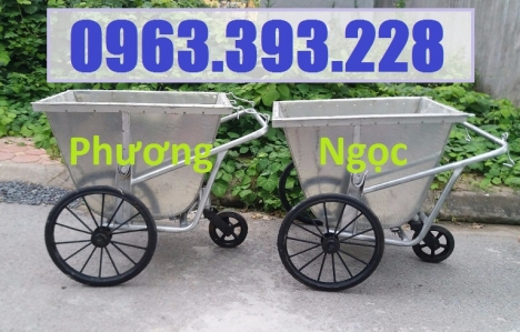 Xe gom rác inox, xe gom rác đẩy tay, thùng rác inox 3 bánh xe, xe thu gom rác thải