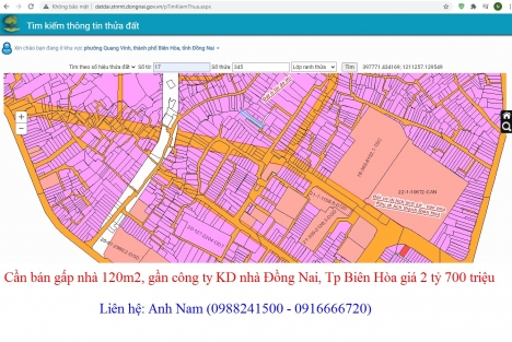 Giảm giá khủng nhà 120m2, gần công ty KD nhà Đồng Nai, Tp Biên Hòa giá 2 tỷ 700 triệu