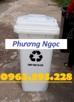 Thùng rác nhựa 120 lít nắp kín, thùng rác 120L nhựa HDPE, thùng rác công cộng 2 bánh xe