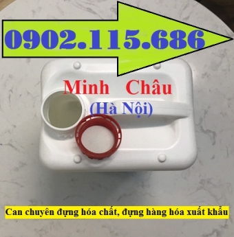 Can nhựa vuông 5lit, can hóa chất 5lit, can 5lit đựng hàng xuất khẩu, can 5lit đựng tinh dầu, can 5l