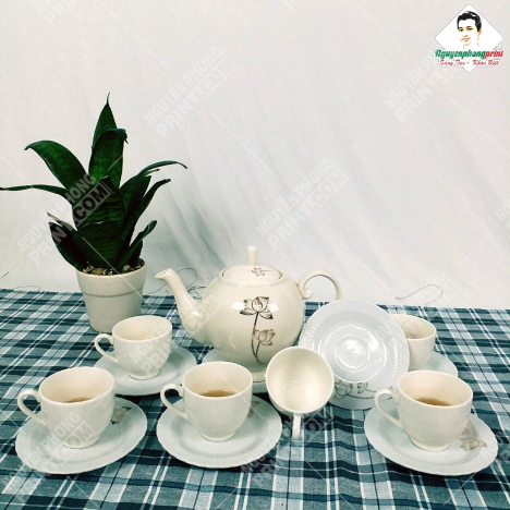 Bình Trà Thương Hiệu Pleiku Gia Lai - Logo Bền Đẹp Không Tróc