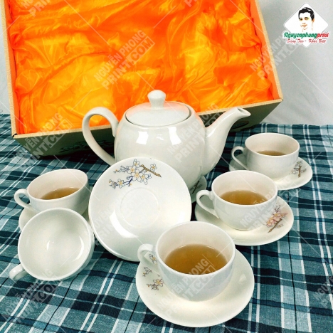Bình Trà Thương Hiệu Pleiku Gia Lai - Logo Bền Đẹp Không Tróc