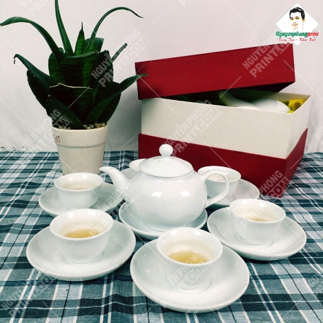 Bình Trà Thương Hiệu Pleiku Gia Lai - Logo Bền Đẹp Không Tróc