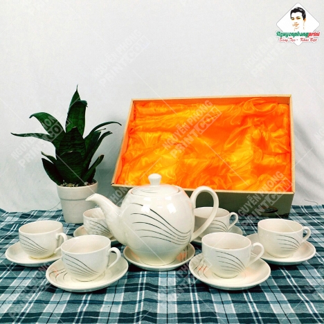 Bình Trà Thương Hiệu Pleiku Gia Lai - Logo Bền Đẹp Không Tróc