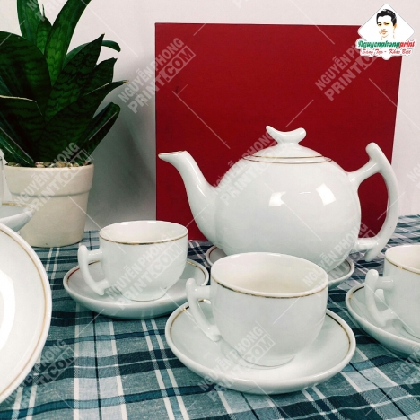 Bình Trà Thương Hiệu Pleiku Gia Lai - Logo Bền Đẹp Không Tróc
