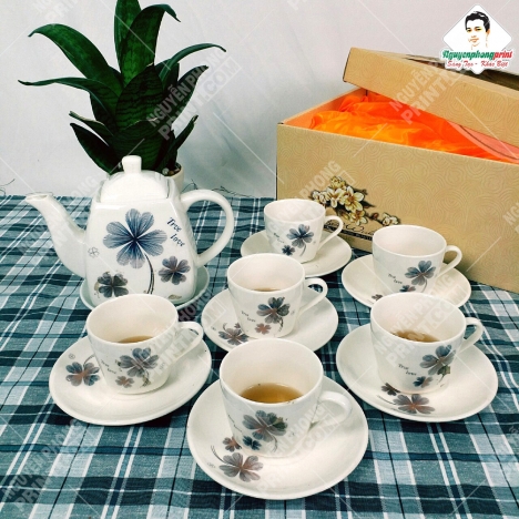 Bình Trà Thương Hiệu Pleiku Gia Lai - Logo Bền Đẹp Không Tróc