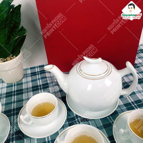 Bình Trà Thương Hiệu Pleiku Gia Lai - Logo Bền Đẹp Không Tróc