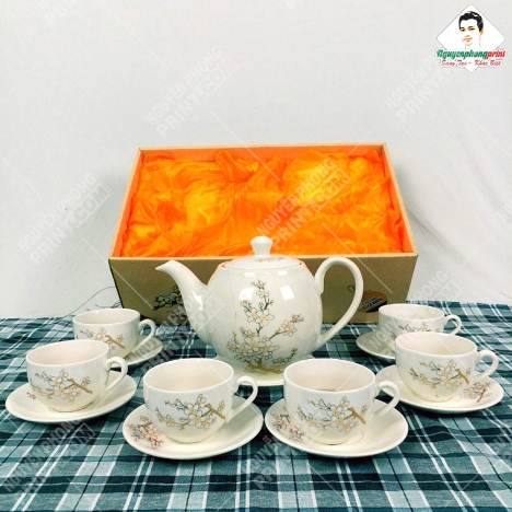 Bình Trà Thương Hiệu Pleiku Gia Lai - Logo Bền Đẹp Không Tróc