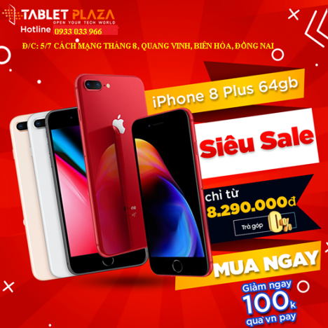 Iphone 8 plus 64gb quốc tế giá chỉ 8,290k