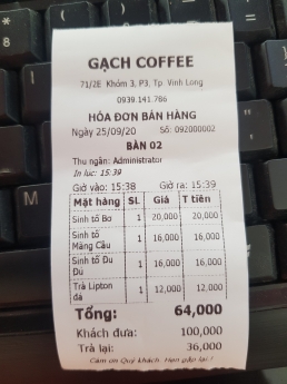 Combo máy tính tiền giá rẻ cho quán cà phê Vĩnh Long