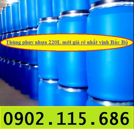 Thùng phuy nhựa 200l có đai sắt, thùng phuy nhựa 220l mới, thùng phuy nhựa 200l nắp mở, thùng phuy n