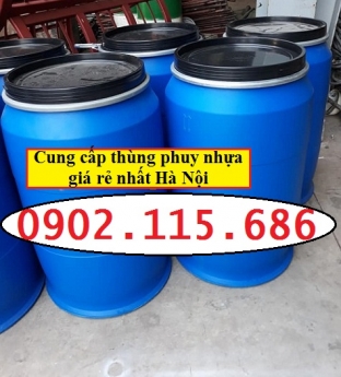 Thùng phuy nhựa 200l có đai sắt, thùng phuy nhựa 220l mới, thùng phuy nhựa 200l nắp mở, thùng phuy n