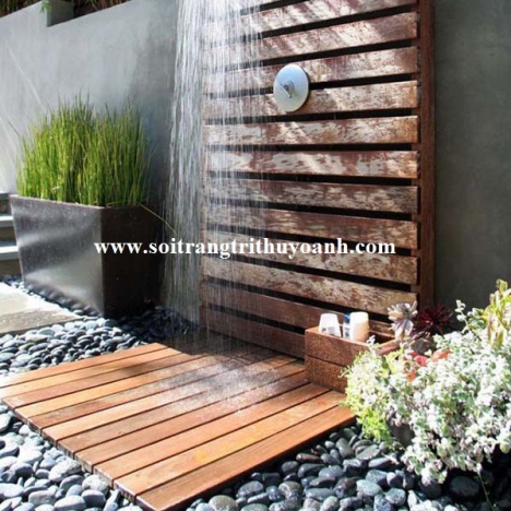 Sỏi đen tự nhiên trang trí lối đi sân vườn