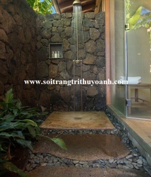 Sỏi đen tự nhiên trang trí lối đi sân vườn