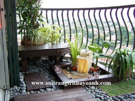 Sỏi đen tự nhiên trang trí lối đi sân vườn