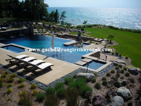 Sỏi đen tự nhiên trang trí lối đi sân vườn