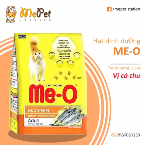Hạt Me-O Cho Mèo | Vị Cá Thu - Vị Cá Ngừ - Vị Hải Sản | Túi 1.2 Kg | Me-O