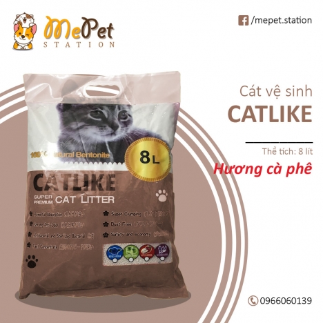 Cát Vệ Sinh Catlike Cho Mèo | Hương Cà Phê - Hương Chanh - Hương Táo | Bao 8 Lít ~ 4 Kg | Catlike
