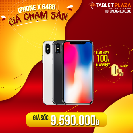 IPHONE X 64GB CHẠM GIÁ SẬP SÀN CHỈ 9490K