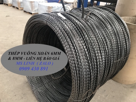 Thép Vuông Xoắn Chặt Theo Quy Cách - Hàng Việt Nam 6Ly - 8Ly