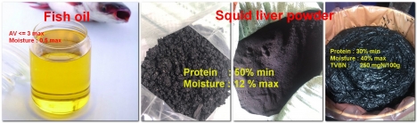 Squid liver powder and Squid Liver Paste