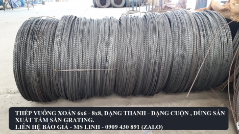 Thép Vuông Xoắn Chặt Theo Quy Cách - Hàng Việt Nam 6Ly - 8Ly
