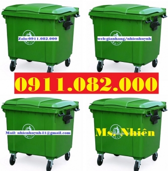 Xả 1000 thùng rác 240 lít giá rẻ tại sóc trăng- Thùng rác nhựa HDPE bánh xe nắp kín- lh 0911082000