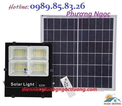 Đèn LED pha năng lượng mặt trời 60W 4 khoang, đèn 60W năng lượng mặt trời 4 ngăn