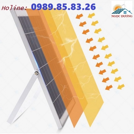 Đèn LED pha năng lượng mặt trời 60W 4 khoang, đèn 60W năng lượng mặt trời 4 ngăn