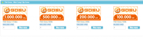Mua Thẻ Gosu Online Cực Dễ - Siêu Nhanh ở Mỹ