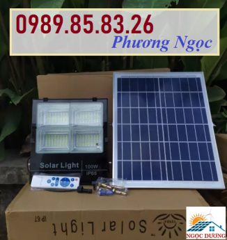 Đèn LED pha năng lượng mặt trời 100W 4 khoang, đèn pha 4 khoang năng lượng mặt trời