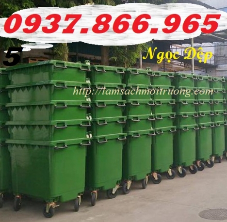 Thùng rác dung tích lớn, thùng nhựa HDPE thu gom rác