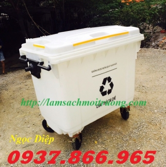 Thùng rác dung tích lớn, thùng nhựa HDPE thu gom rác