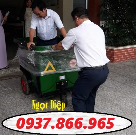 Thùng rác 660l 3 bánh xe, xe gom rác nhựa composite