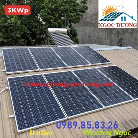 Hệ thống điện năng lượng mặt trời hòa lưới 3W, lắp đặt hệ thống điện NLMT áp mái