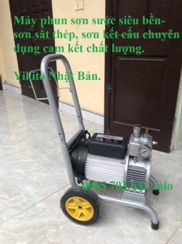 Nơi bán máy phun sơn nước, phun được sơn sắt thép, sơn kết cấu Yikito Nhật bản HD11000 siêu chất.