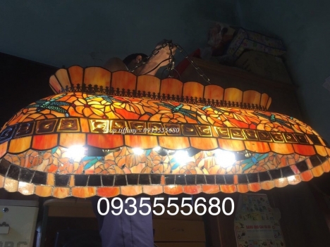 Giao lưu em đèn dài chuồn tiffany hoạ tiết hoa cam